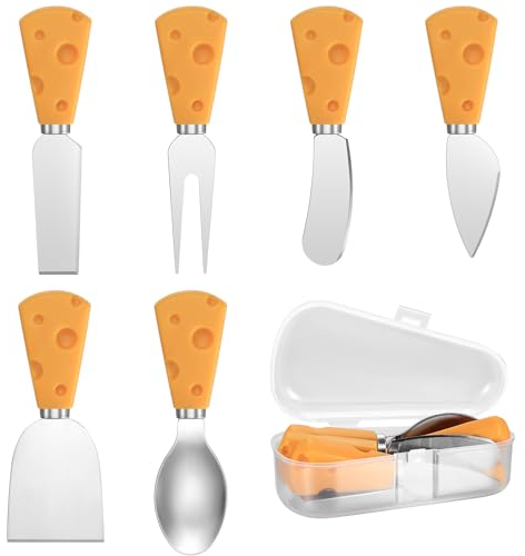 6 Pcs Cheese Knives Set, Toddler Cutlery Set, Cheese Knife Set, Baby Fork and Spoon Set, Stainless Steel Cheese Cutters Butter Knives, Childrens Kids Cutlery Feeding Forks/Knives/Spoons Set