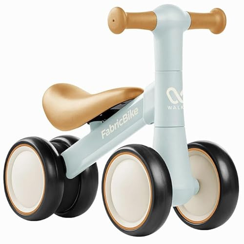FabricBike Walker - Bicicletta senza pedali per bambini a partire da 10 mesi - Giocattolo per bambini e bambine da 10 a 24 mesi - Prima bicicletta di apprendimento per bebè piccoli (Sky Blue)