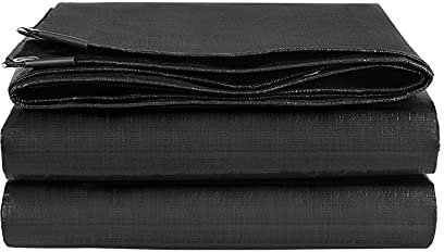 SDGHH-8MMDM Tarp Wasserdicht Zeltplane Camping Zelt Tarp Mit Ösen Ultraleicht Tragbare UV Schutz Camping Zeltplane Für Camping Picknick Hängematte Outdoor Aktivitäten,Schwarz,2m*3m