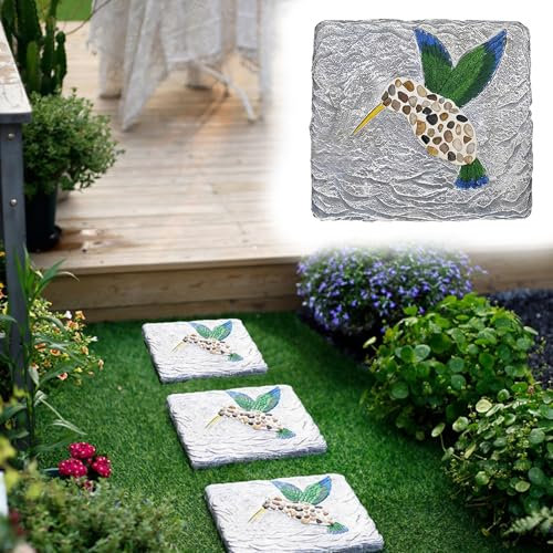 Trittsteine für Garten Einzelner Beweglicher Trittstein für Vögel für Den Außenbereich, Quadratisch Rutschfester Dekorativer Gartenstein, Zementpflastersteine ​​für Den Hof Weg Gehweg Landschaftsbau