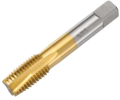 uxcell 1-8 UNC B2 Spiral Point Thread Tap, Screw Tap Threading Tapping Tool, Titanium Coated 6542 High Speed Steel Machine Taps Tapping Bit