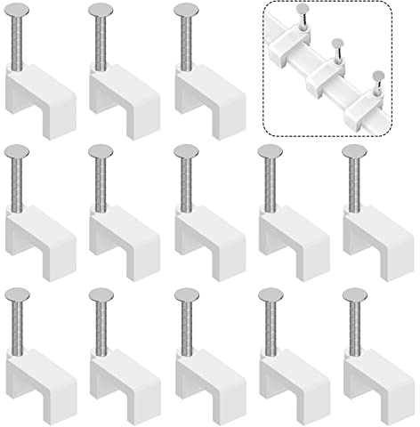 300 clip da 8 mm per cavi Ethernet piatti da parete, clip per cavi coassiali per cavi Cat5/Cat5e/Cat6/Cat7 RJ45