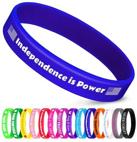 Jodimitty 10 Stück Personalisiertes Armband Silikon Armbänder Damen Herren, Custom Text & ICON, Bulk Armband für Event Festival Hochzeit Party Bewusstsein Motivation, 202x12mm (Dunkelblau)