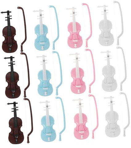 BESTonZON 20stücke Teiliges Miniatur-Violine Modell Für Puppenhaus Und Dekoration Hochwertige Musikinstrument Nachbildung Für Kreative Wohnräume Und Fotografie