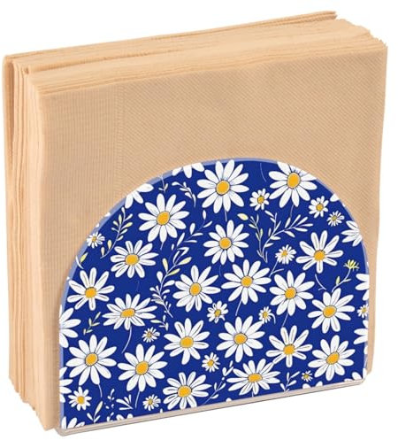 Serviettenhalter für Tisch, weiße Blumen, Blätter, Acryl-Papierserviettenhalter, Küche, Seidenpapierspender, Cocktail-Serviettenhalter für Esstisch, Partygäste, Badezimmer