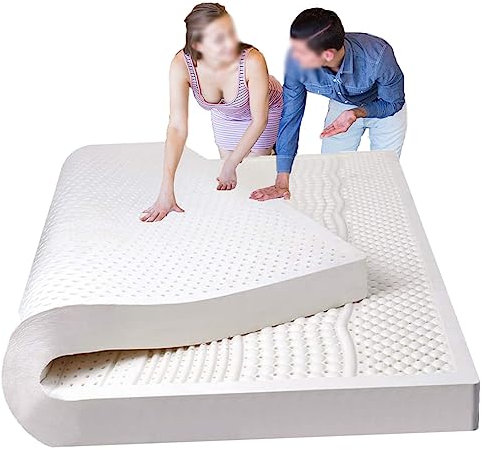 KUGGKKTP Matratze aus 100% Naturlatex – weiche Massagematratze – mittlere Festigkeit – 4 Zoll – Queen-Size (biologisch Zertifiziert), Memory Foam-Matratzenauflage, 10 cm, 135 x 200 cm