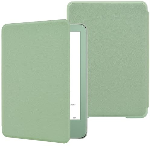 DMLuna Schutzhülle für 6 Kindle (11. Generation, 2024/2022) & Internationale Version, ultradünn und leicht, Smart Protective Durable Premium PU Leder Cover mit Auto Sleep Wake Funktion, Agavengrün