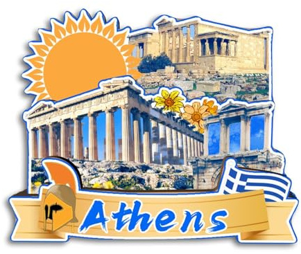 Quwsne Kühlschrank Magnet Athen Griechenland Kühlschrank Magnet Stadt Reise Souvenirs Touristische Geschenke 3D Klassische Denkmäler Handgemachte Handwerk Hauptdekoration-3828
