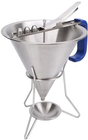 ZPSHYD Stainl Steel Confectionery Funnel with Stand, Batter Dispenser for Cake Decorating, Compatible with Pancakes, Cupcakes, and Octopus Balls, Bakery Tool