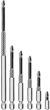 Set di punte magnetiche per cacciavite 6 Pezzi in Acciaio Legato di