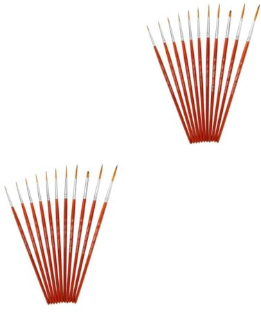 Gadpiparty 2 Sätze Teiliges mit Langen Nylon Stift Pinseln für Präzises Zeichnen Wassermalfarben Ölfarbe Nagelkunst und Skizzieren Transparent Rot für Künstler Anfänger und Profis