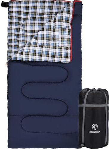 REDCAMP Extra Large Thick Flannel Sleeping Bag for Adult Winter,4lbs Nlue | 100cm Wide Enough for Comfort,Big and Tall ,3-4 Season,for Camping ,Fishing,Travel