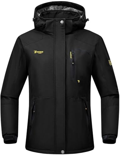 Rdruko Winterjacke Damen Wasserdicht Skijacke Snowboardjacke mit Kapuze | Winddicht Atmungsaktiv Schneejacke Softshelljacke Fleece Gefüttert Verdickt Wanderjacke Winter Outdoor Jacken