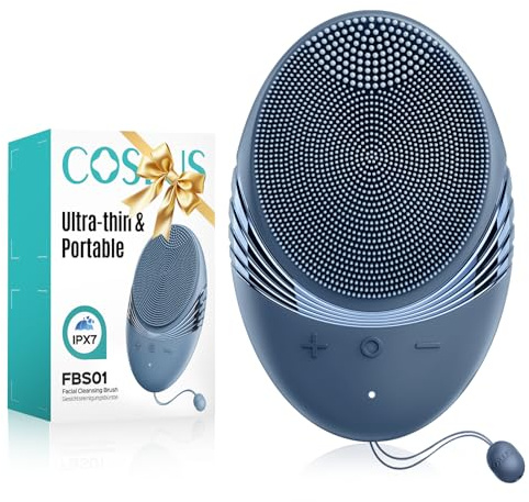 COSLUS FBS01 Facial Cleansing Brush Face Scrubber: Portable Silicone Waterproof Rechargeable Face Wash Brush, 5 Cleansing Modes, Electric Deep Cleaning for Men & Women, Removing Blackhead Exfoliating
