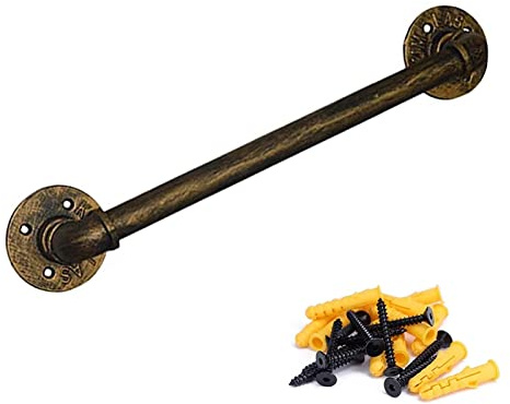 Antique Brass Round Stair il - Indoor/Outdoor Support Grip Wrought Iron Staircase Railing for Bathroom & Corridor (Size: 30cm)