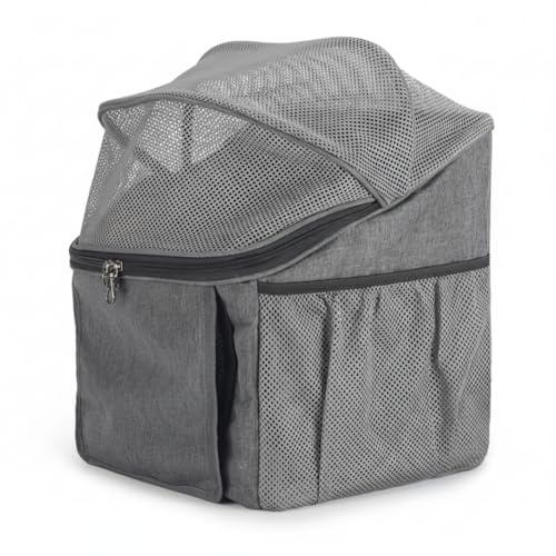 Ameble Dog Bike Basket with Quick Release Buckle, Multifunctional Cat Carrier for Backpack, Handbag & Indoor Resting Bed, Pet Front Basket for Bicycle, Gray