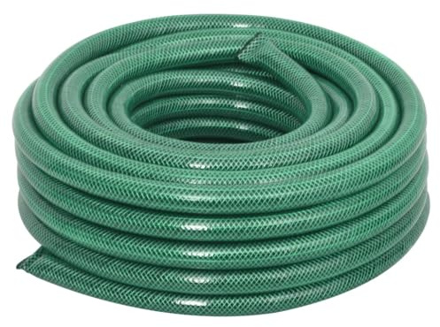 Ordellia Manguera de jardín verde de 30 m de PVC, 3 capas reforzadas, de 5 a 15 bar, resistente a los pliegues y a los rayos UV para riego, césped, bancal, terraza, balcón, invernadero