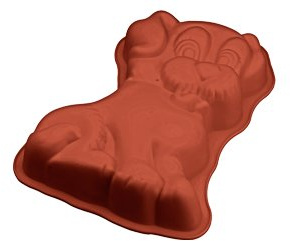 Cookware company - Moule à gâteau en silicone en forme de chien - 28,5x18cm - hauteur 5cm - Chocolat - Fun et moderne