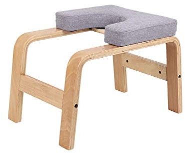 KUANDARYJ Yoga Kopfstandhocker,Safe Yoga Kopfstandstuhl,Unterstützt Bis Zu 200 Kg,Yoga Hilft Trainingsstuhl Multifunktionale Invertierte Sportübungsbank Fitnessgeräte, Gray-B