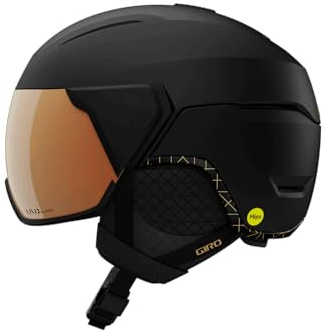 Giro Aria Spherical MIPS Ski Helmet - Snowboarding Helmet for Women with Integrated Visor - Matte Black - M (55.5-59cm)