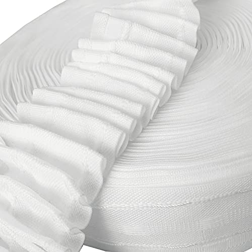 Bestlivings Bleistiftband Weiß 50mm (Länge: 5m - 50m), 1:2 Gardinenband zum Aufnähen für Stoffe, Gardinen und Vorhänge, Faltenband