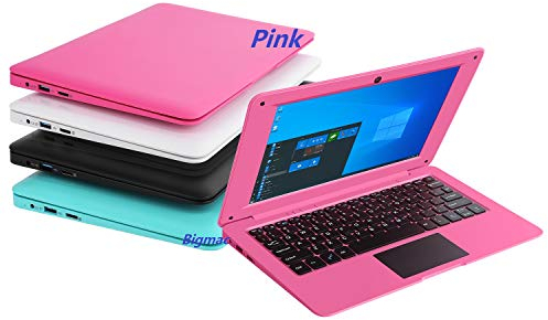 Bigmachine Computer portatile mini 10.1 pollici 32GB ultra sottile e leggero Netbook Quad Core CPU PC HDMI WiFi USB YouTube (Rosa scura)