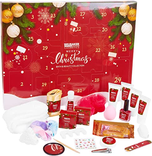 BRUBAKER Cosmetics Beauty Adventskalender 2026 - Rot | der XXL Wellness Weihnachtskalender für Frauen und Mädchen - 24 x Körperpflege Produkte & Spa Accessoires