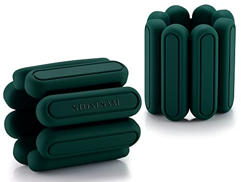 STONESAM Handgelenk & Knöchel Gewicht 2er Set (0,5 kg) Tragbare Handgelenk-Armbänder für Yoga, Tanz, Barre, Pilates, Übungen, Cardio, Aerobic, Walking (Schwarzgrün)