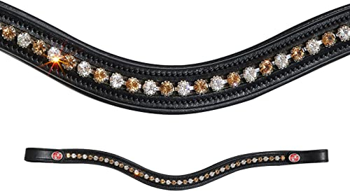 Kieffer Stirnband Flexi Loop Crystal Gold schwarz/schwarz unterlegt geschwungen, Größe:WB