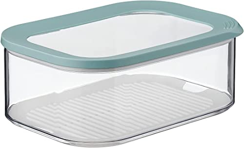 Mepal Käsedose Modula – 2000 ml Inhalt – Kühlschrankdose für Käsestücke und Scheibenkäse – mit Antikondenseinsatz – spülmaschinenfest, Plastik, Nordic Green, 22.4 x 16 x 8.6 cm