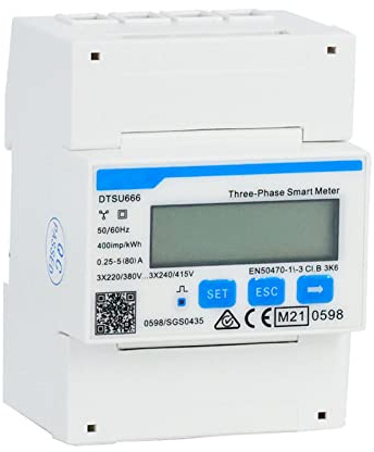 RANRAO 3 Phasen 4P Stromzähler, DTSU666 AC Ampere Volt Leistung Energiemonitor Energy Meter, Digitaler Leistungssensor für PV Anlage DIN 35mm Stromzähler Power Sensor
