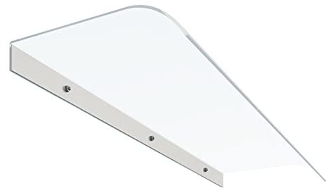 Pultvordach,Vordach Überdachung Haustürvordach,Pultbogenvordach aus 3.5 mm Transparent Polycarbonat,für Draußen Sonnenschutz Regenschutz,Vordach für Eingangstür (40x90cm/16 x35)
