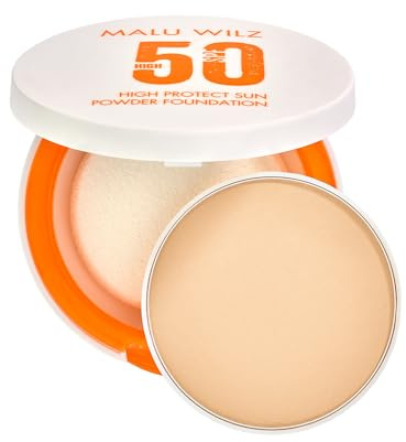 Malu Wilz High Protect Sun Powder Foundation SPF 50 I Nr. 90 Light Sand I 9,5 g I 2in1 Kosmetik I Hoher Sonnenschutz & natürlich mattierende Puder Foundation