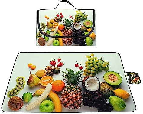 TengYuer Picknickdecke 180x200cm Stranddecke Wasserdicht Sandfrei Isoliert Faltbar Strandmatte mit Tragegriff Outdoor Campingdecke XXL für Camping Parks Strände Picknick FrüChte