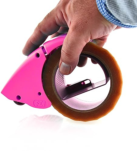 Manueller Klebebandabroller (geeignet für alle Arten von Klebebändern) – Ref. 0522 – Ergonomisch und reduziert 50 % Kraftaufwand – von Office Box (Fuchsia)