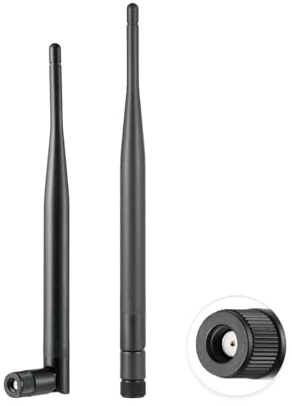Vecys 2PCS Doppio Banda WiFi Antenna 2.4GHz 5GHz 5.8GHz Antenna Esterna RP-SMA Maschio Antenna 6dBi 19cm/7in per Router Wireless Hotspot Mobile Wifi Wireless DVR Video Recorder Wireless LAN