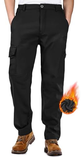MEETWEE Herren Wanderhose Fleece gefütterte Hose Softshell Isoliertes Snowboard Outdoor-Arbeit Skihose