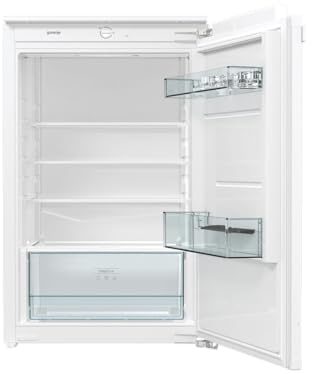 Gorenje RI209EE1 Einbau-Tischkühlschrank/88er Nische/Festtürtechnik/EEK:E/Nur 35 dB/131 Liter/CrispZone/EcoMode/Abtau-Vollautomatik/LED Beleuchtung/Türanschlag wechselbar/HxBxT: 87,5x54x54,5cm/Weiß
