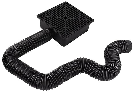 Catch Basin Downspout Extension Kit,Square Rain Gutter Downspout Extensions with Flexible Drainage Pipe Black Guttering Drain Extension Drainage Pipe Extends from 2.5 Feet to 8 F