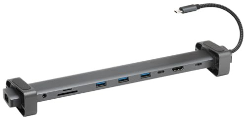 Bluestork - Hub Office Pro - Hub USB C 10 en 1 - Multiprise USB avec Charge Rapide 100W - Adaptateur USB-C vers HDMI - Ethernet RJ45-3 x USB 3.0 - Lecteur SD/TF - Compatible Windows & Mac – New