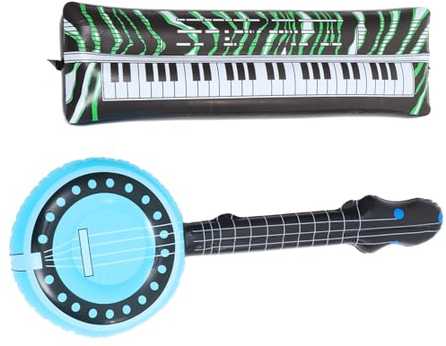 KOMBIUDA Aufblasbares Elektronisches Keyboard Aufblasbares Instrumentenspielzeug Party Dekoration Tragbar Wiederverwendbar Strandparty Spielzeug