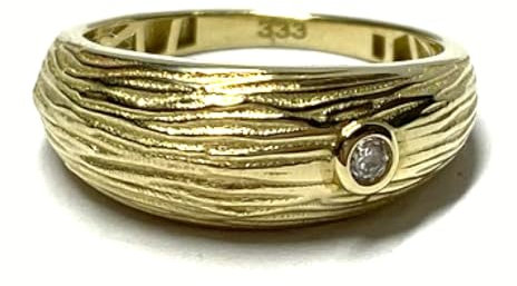 Ring 333/- Gold Zirkonia Schmuckring Muster Solitär #54
