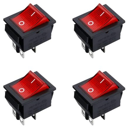 Interruttore a levetta a 4 pezzi, 230 V, interruttore a bilanciere 230 V, interruttore da incasso, rettangoli, interruttore a 4 poli, interno on/off con interruttore di controllo, interruttore a