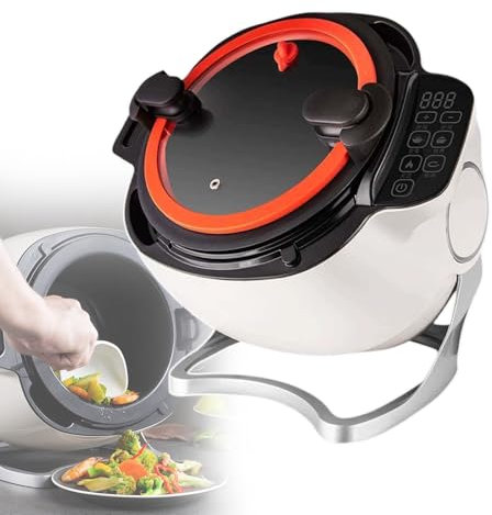 pealiritansemen Robot De Cocina Automático, Olla Salteadora De Gran Capacidad, con Pantalla Táctil, 3 Velocidades Y Ángulo De La Sartén, Potencia De Fuego Ajustable, para Arroz Frito, Guiso