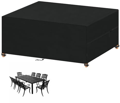 VANSHEIM Abdeckung Gartenmöbel Wasserdicht Gartenmöbel Abdeckung Abdeckplane Gartenmöbel Abdeckhauben Schutzhülle Gartentisch Abdeckunge Für Gartenmöbel,Gartentisch,Balkonmöbel Abdeckung 250x140x100cm