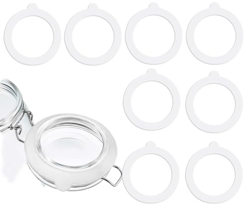 YQQYG 8 Stück Einweckgummi Weiß, Innen 70 mm Ersatz-Silikondichtung, Gummidichtungen Silikondichtungen, Silikon-Deckeldichtung für Aufbewahrungsglas