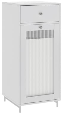 Vicco Mobiletto midi Malte, Bianco, 40 x 96 cm | per la conservazione di accessori da bagno e combinabile con Malte