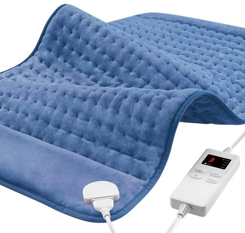 NBKLS Heating Pads for Back Neck Shoulder Pain, Electric Heating Pad Auto Shut Off, Fast Heat, Large Heating Pad Christmas Gift for Women Men, Birthday Gifts for Mom Dad (Blue)