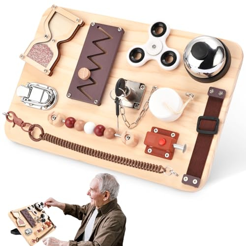potatomato Busy Board per Adulti con demenza e Alzheimer – attività sensoriale per Anziani – Tavola di attivazione per Anziani, Allenamento giocoso per abilità motorie, Memoria e Benessere