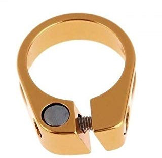 Schnellspanner Sattelklemme,Fahrrad Sattelkloben 3 PC Radfahren Ultraaluminiumlegierung MTB Mountainbike Rennrad Sattel Sattelklemme Fahrradteile Zubehör 5 Farben(Gold 34.9mm)